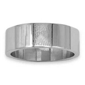 Adornia White Rhodium Plated Stacking Ring Size 5